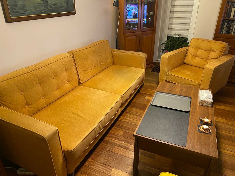 Sofa 3 osobowa rozkładana z pojemnikiem Tivoli plus ew. fotel Tivoli