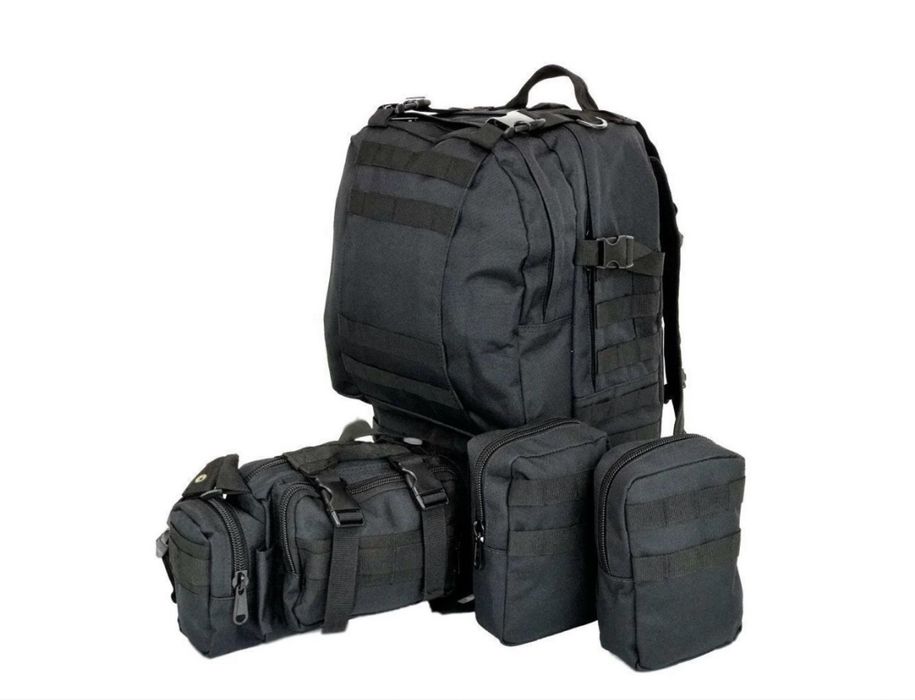 Тактичний штурмовий рюкзак з підсумками на 55 л