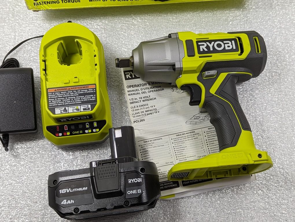 Ryobi One+ 18V PCL265K1 Акумуляторний гайковерт 600 Нм