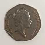 Moeda Fifty Pence Libra