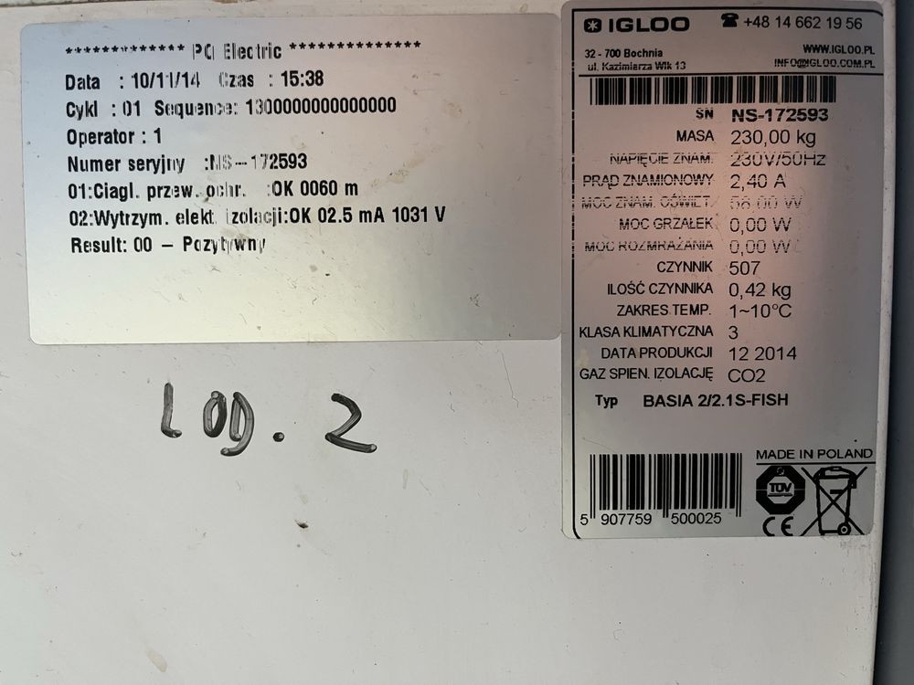 Lada Chlodnicza 2m Igloo Basia 2/2 1S stan BDB