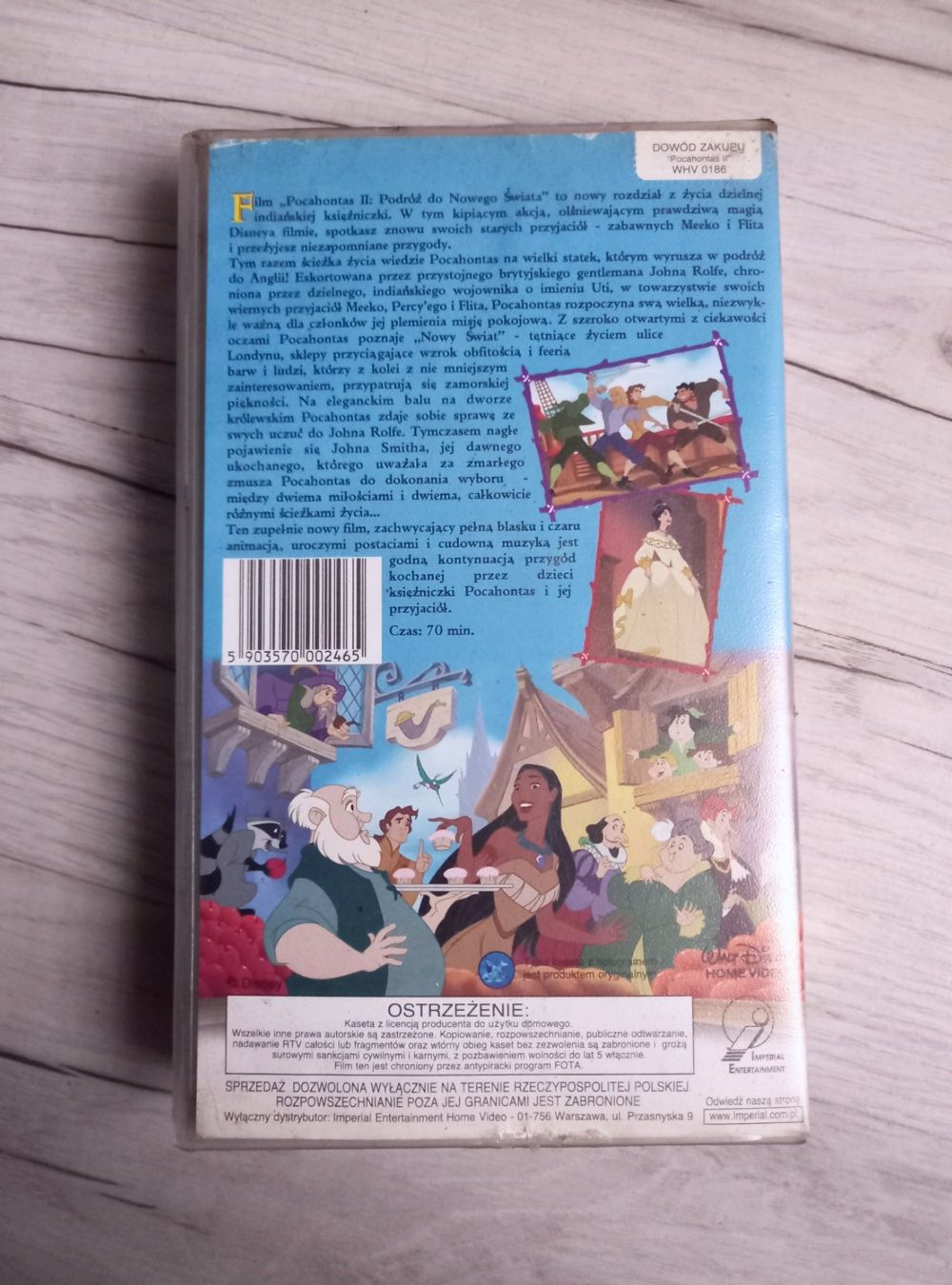 4pak kaset VHS kultowe bajki dzieciństwa lata 90 Pocahontas Anastazja