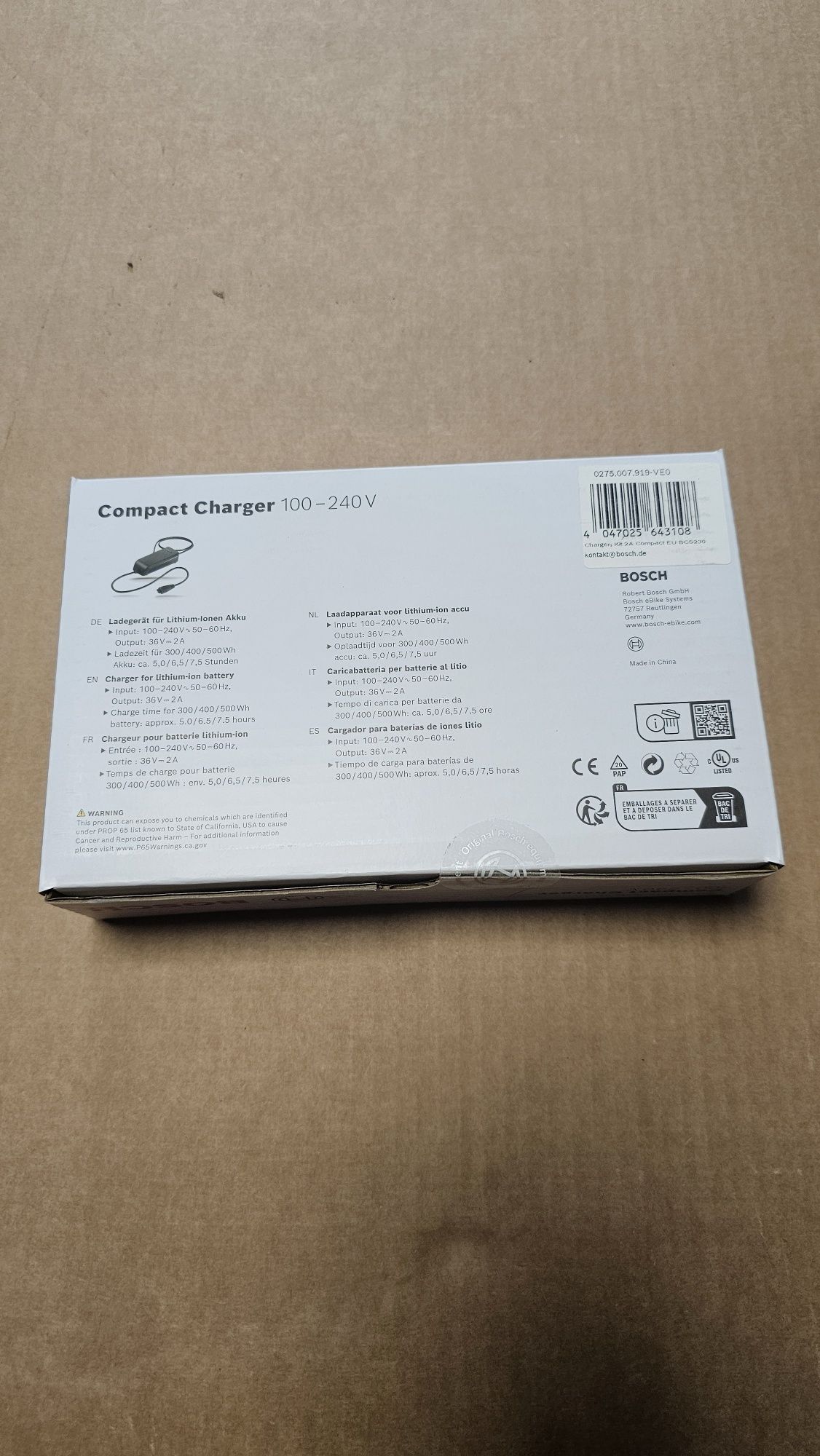 Ładowarka do roweru elektrycznego Bosch