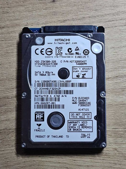 Жорсткий диск 2.5" WD Seagate Hitachi 320Gb, 250Gb, 160Gb