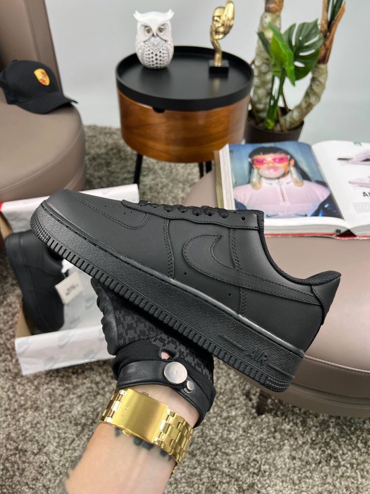 Чоловічі кросівки найк аір форс Nike Air Force 1 Low All Black [41-45]