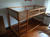 Cama reversível branco/pinho IKEA KURA 90x200cm