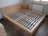 Łóżko 200x160 + 2 szafki nocne Malm Ikea Dąb