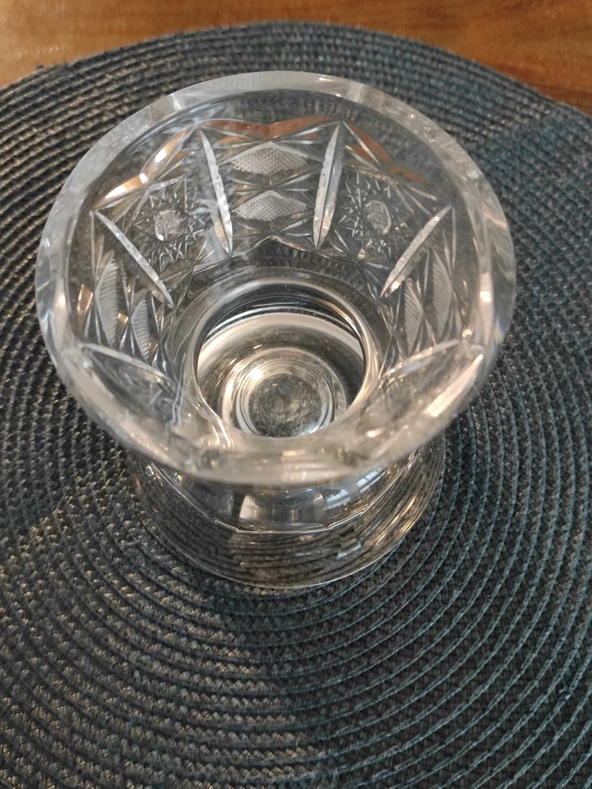 stary kryształowy wazon-świecznik,lata 80-te XX w