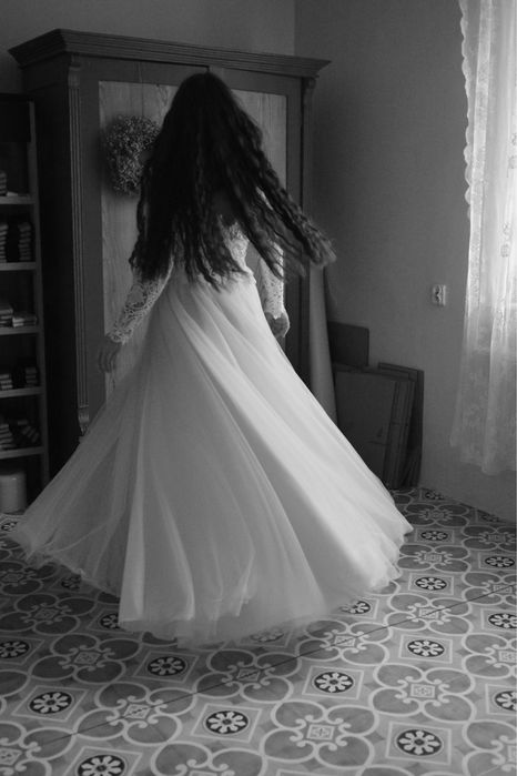 Suknia ślubna koronka z tiulem rozmiar M