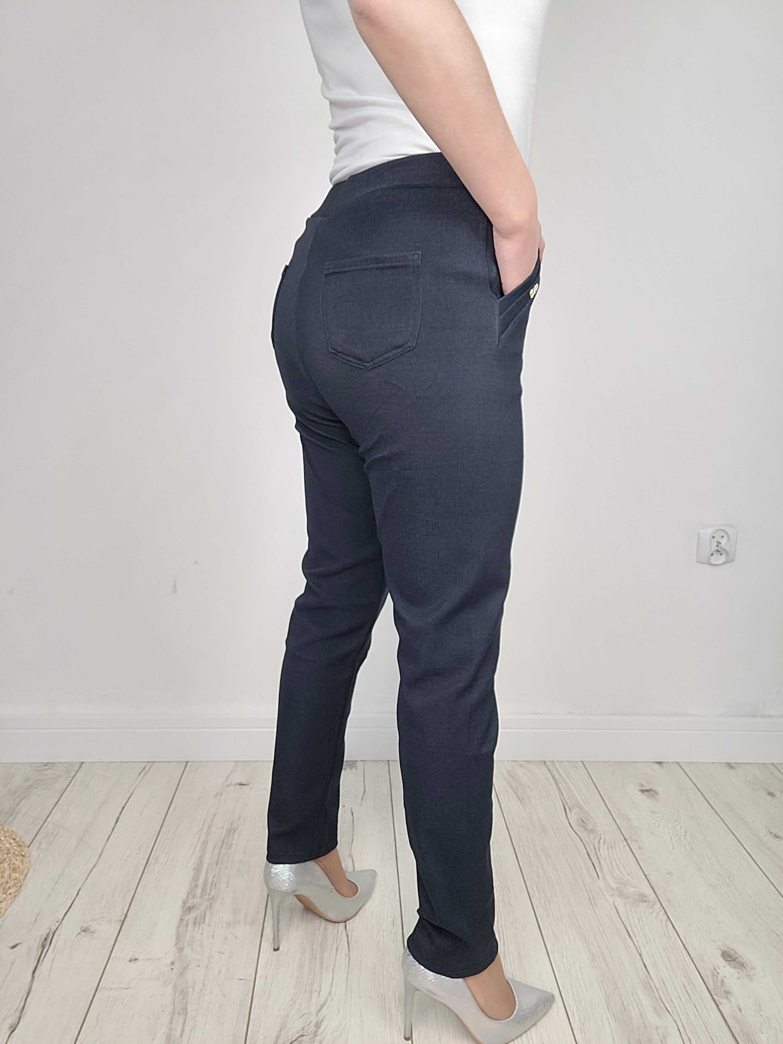 CZARNE spodnie XXL-6XL elaganckie klasyczne damskie spodnie