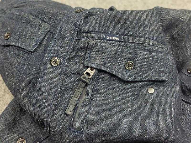 Чоловічий овершот g star raw citishield slim синя сорочка тактична