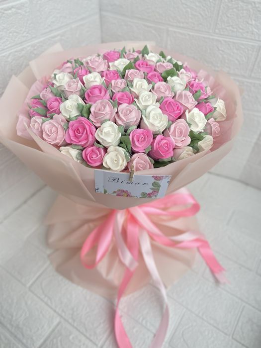 Эксклюзивные букеты цветов из зефира