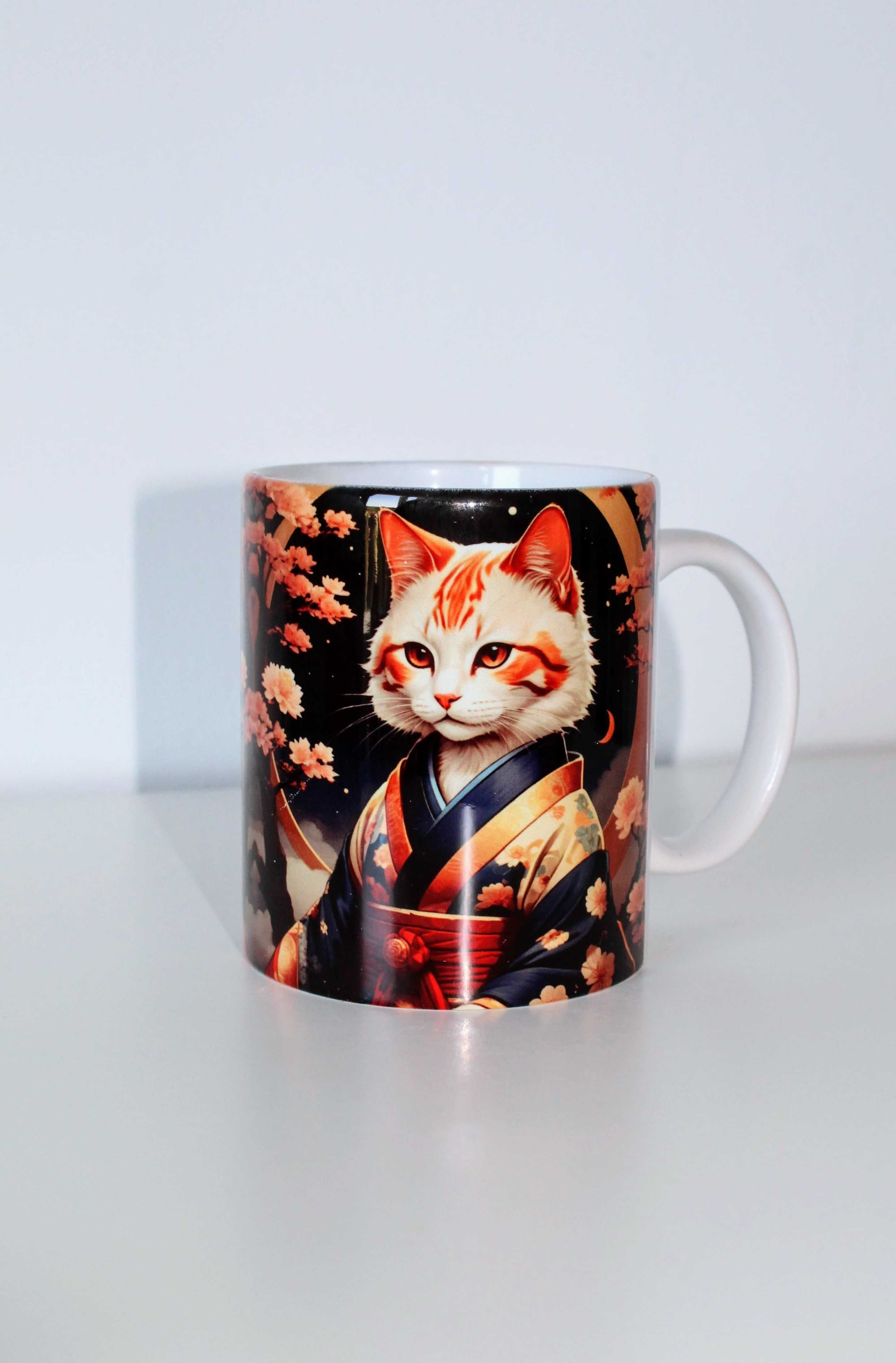 Kubek Kot w kimonie w japońskim stylu, anime, 330ml