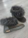 Buty damskie kozaki botki emu Badura 37 z futrem skórzane zamsz