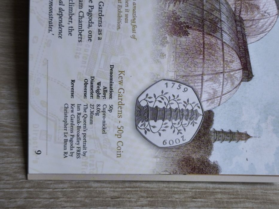 Zestaw monet The Royal Mint 2009 Kew Gardens 50p Mega rzadkość