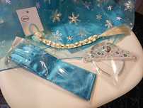 Carnaval | Conj. coroa+Luvas+Trança do Disfarce Frozen Elsa