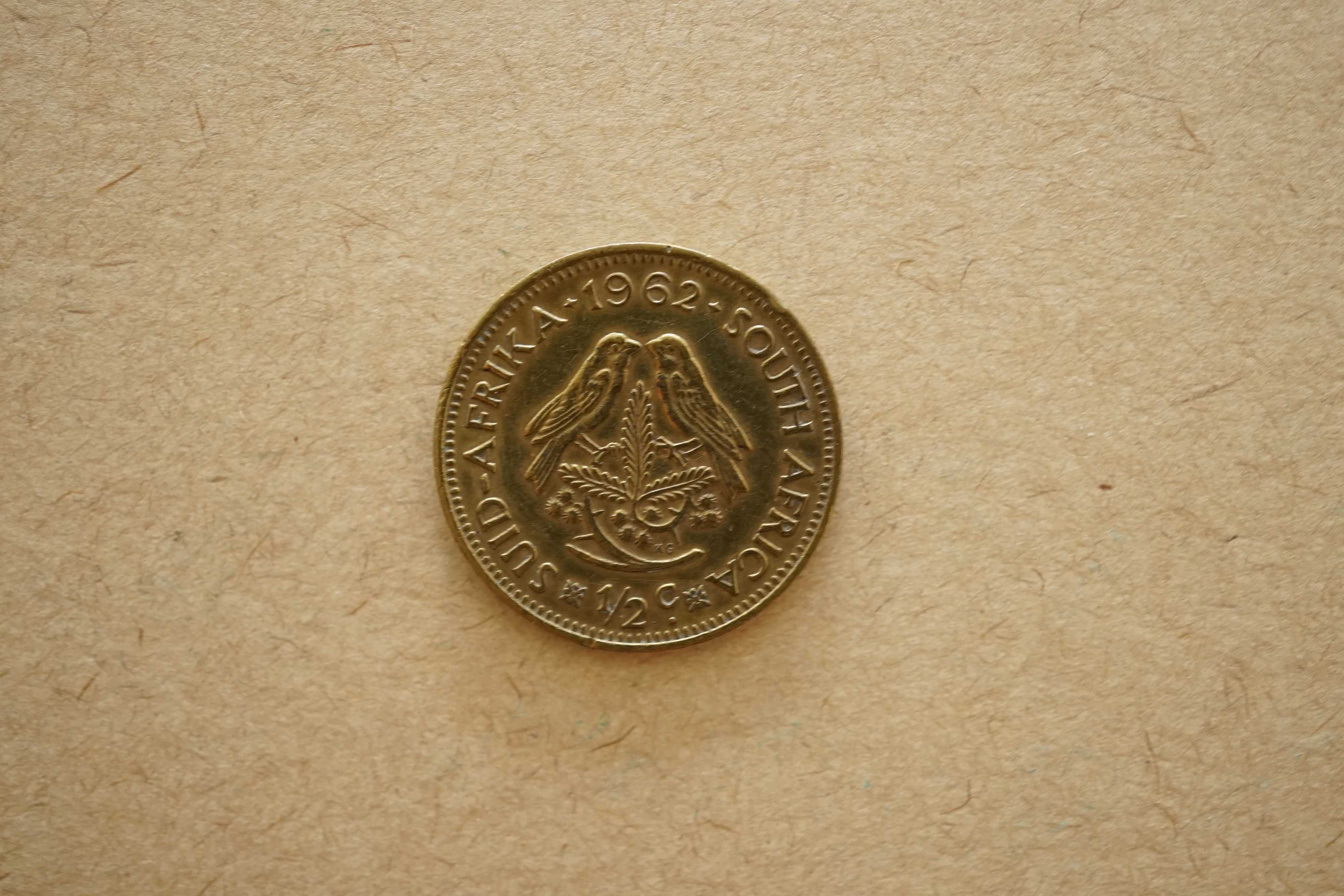 Lote 3 Moedas África do Sul 1 centavo 1961, 1 e 1/2 centavos 1962