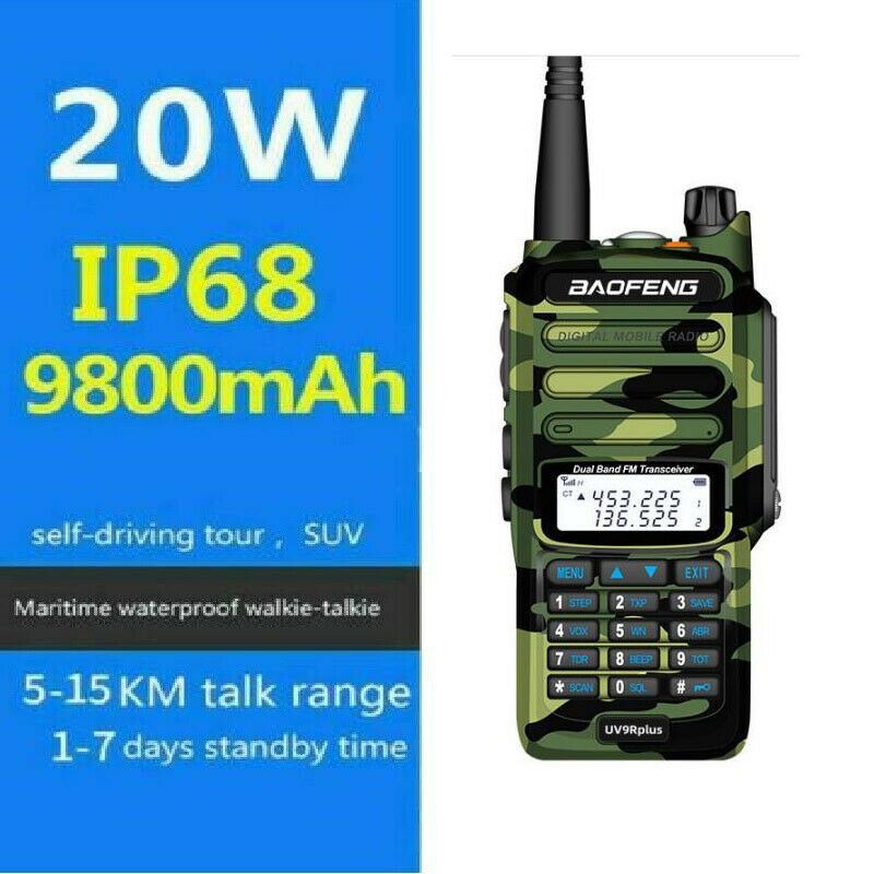 Рація 20Вт Baofeng UV-9R plus ІР67 9500мА з FM радіоприймачем