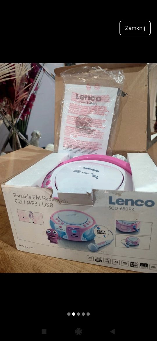 przenośny radioodtwarzacz Lenco z mikrofonem USB MP3 radio