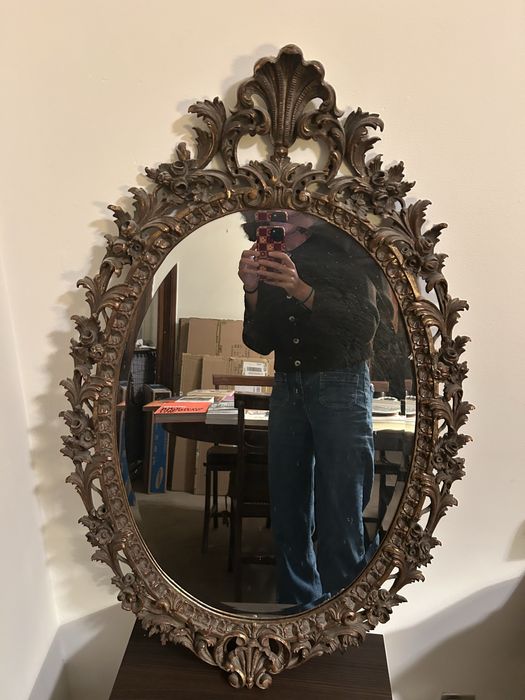 Espelho redondo trabalhado