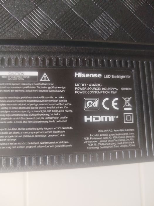 TV Hisence para peças
