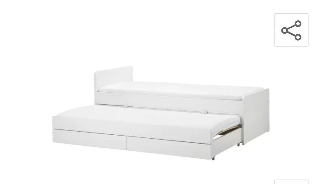IKEA SLAKT Łóżko 90x200 z dodatkowym spaniem i szufladami