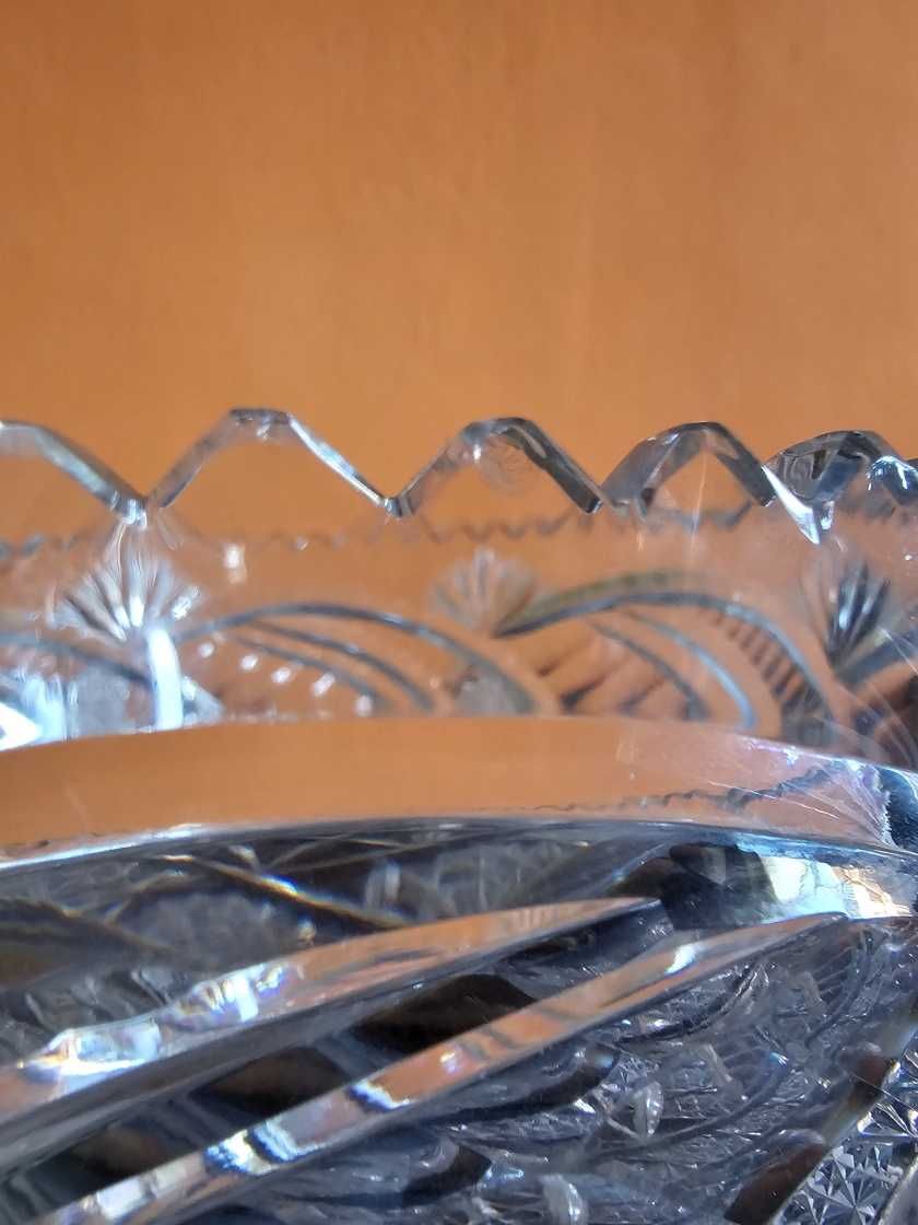 Szkło PRL - duża misa ze szkła kryształowego