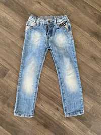Jeansy spodnie na lato dla chłopca 128