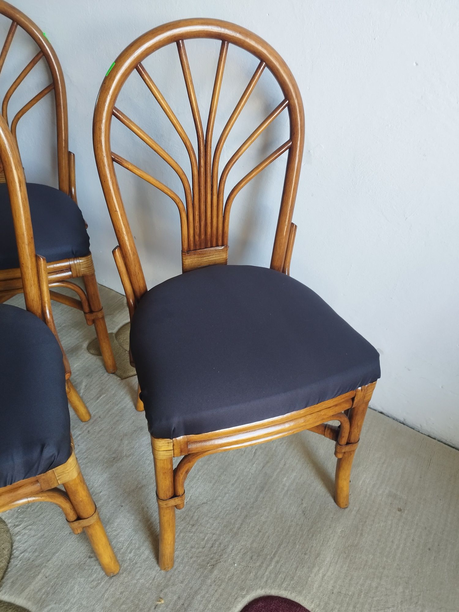krzesła rattanowe VINTAGE 6 sztuk kuchenne tarasowe
