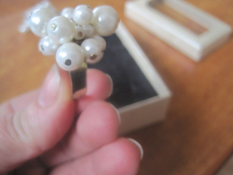 perła nowe perły Retro GLAMOUR pierścień broszka pierścionek perełki