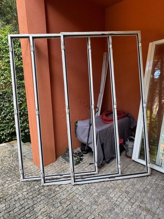 3 portas duplas de alumínio lavado
