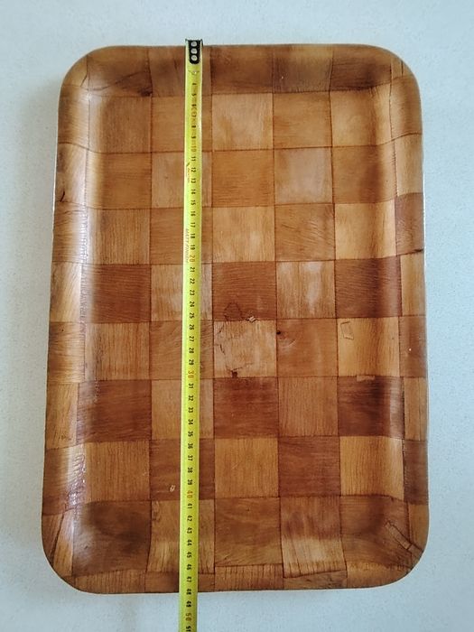 Tabuleiro madeira laminada vintage 33x48cm