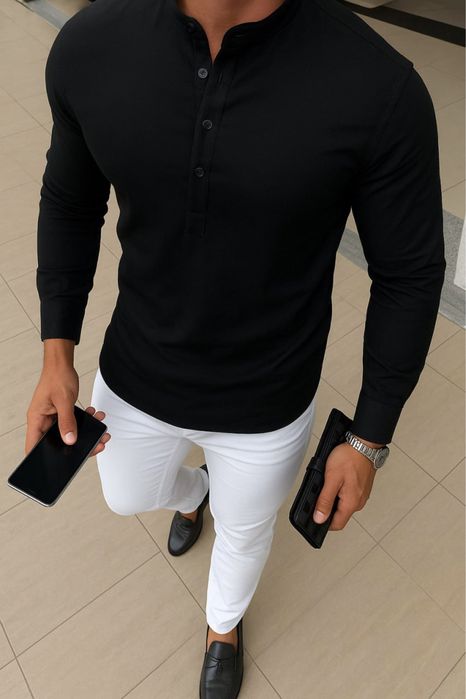 Чоловіча лляна сорочка, 5 кольорів