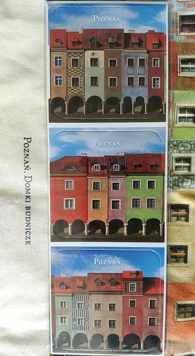 Podkładki pod kubki domki Poznań 3szt nowe pamiątki