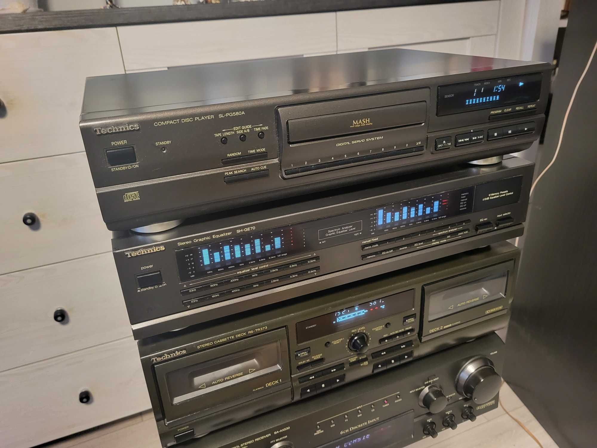 Wieża Technics korektor SH-GE70 Deck RS-TR 373 CD SL-PG580  SA-AX530