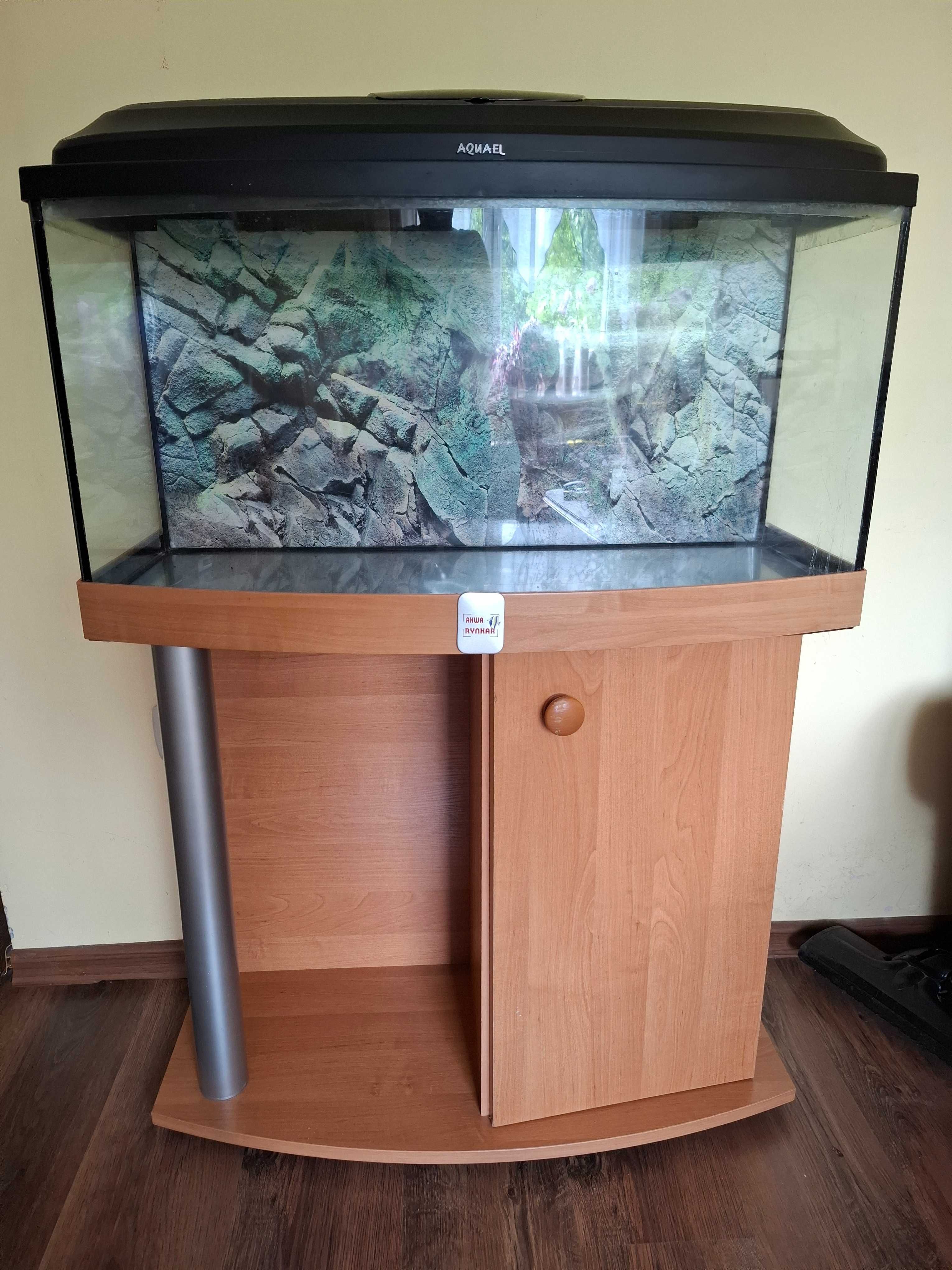Akwarium panoramiczne 112l, szafka i filtr zewnętrzny