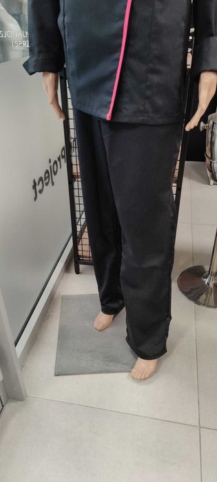 WYPRZEDAŻ EKSPOZYCJI Spodnie kucharskie czarne Robur UMINI roz. M/L/XL