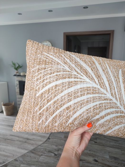 Poduszka boho słomiana liść palma 40x60 home&you