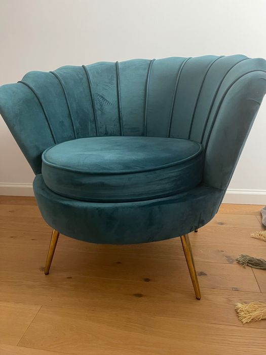 Fotel tapicerowany Muszla