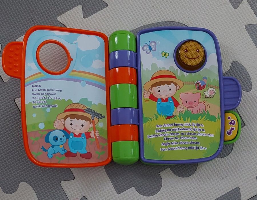 Vtech, grająca, interaktywna książeczka, rymowanki