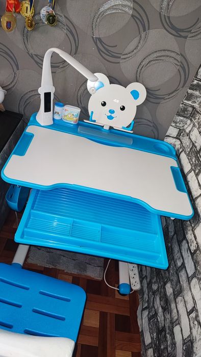 Комплект Mealux Evo-kids Парта Стілець Лампа BD-04 B XL Teddy