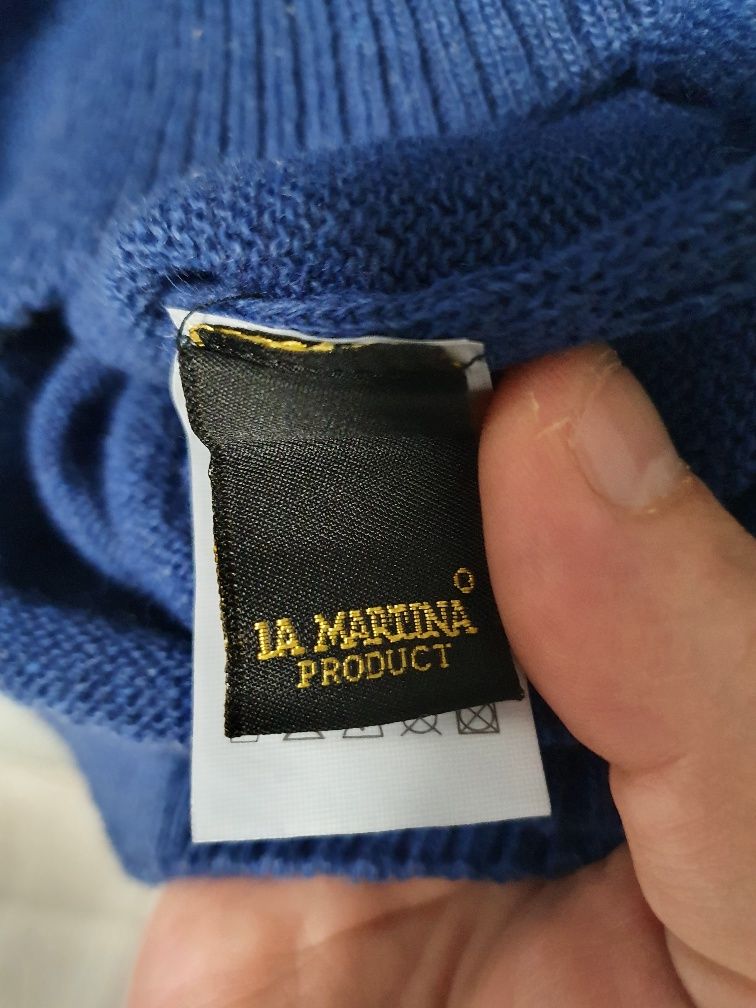 nowy z metką męski sweterek z wełny serek marki La Martina rozm L