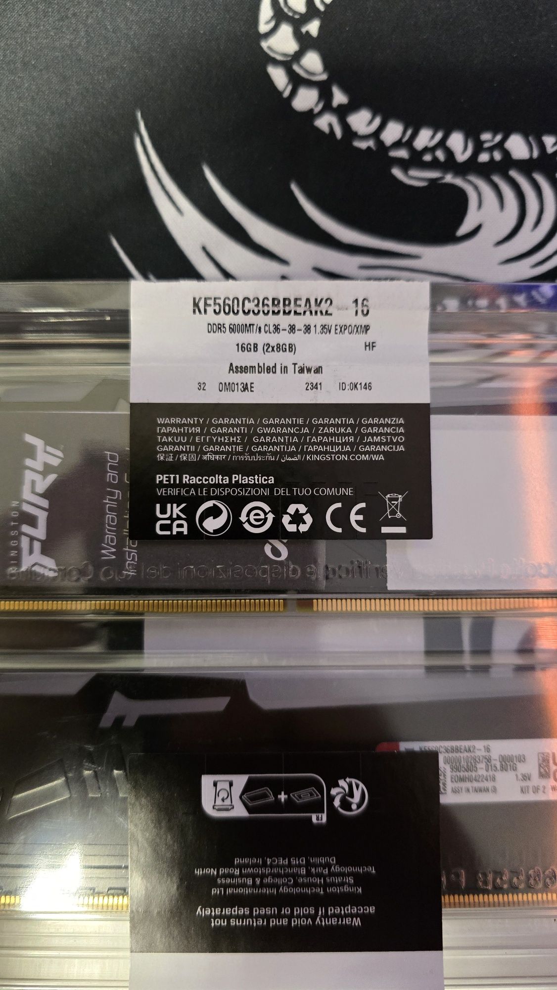 Оперативна пам'ять DDR5 32GB (4x8GB) 6000 MHz Kingston FURY