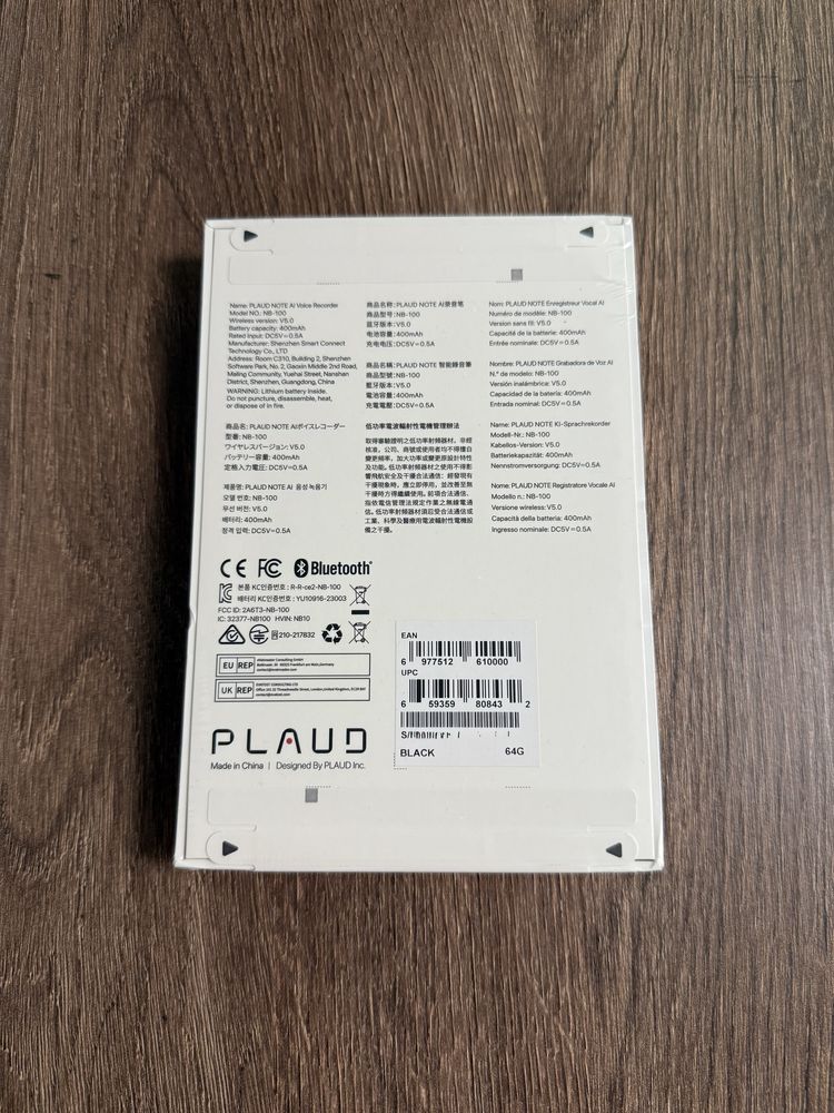 Цифровий диктофон PLAUD Note ChatGPT Empowered AI Voice Recorder Black
