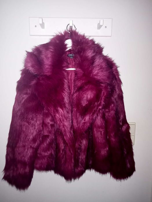 Casaco de pelo falso rosa escuro Fashion Nova