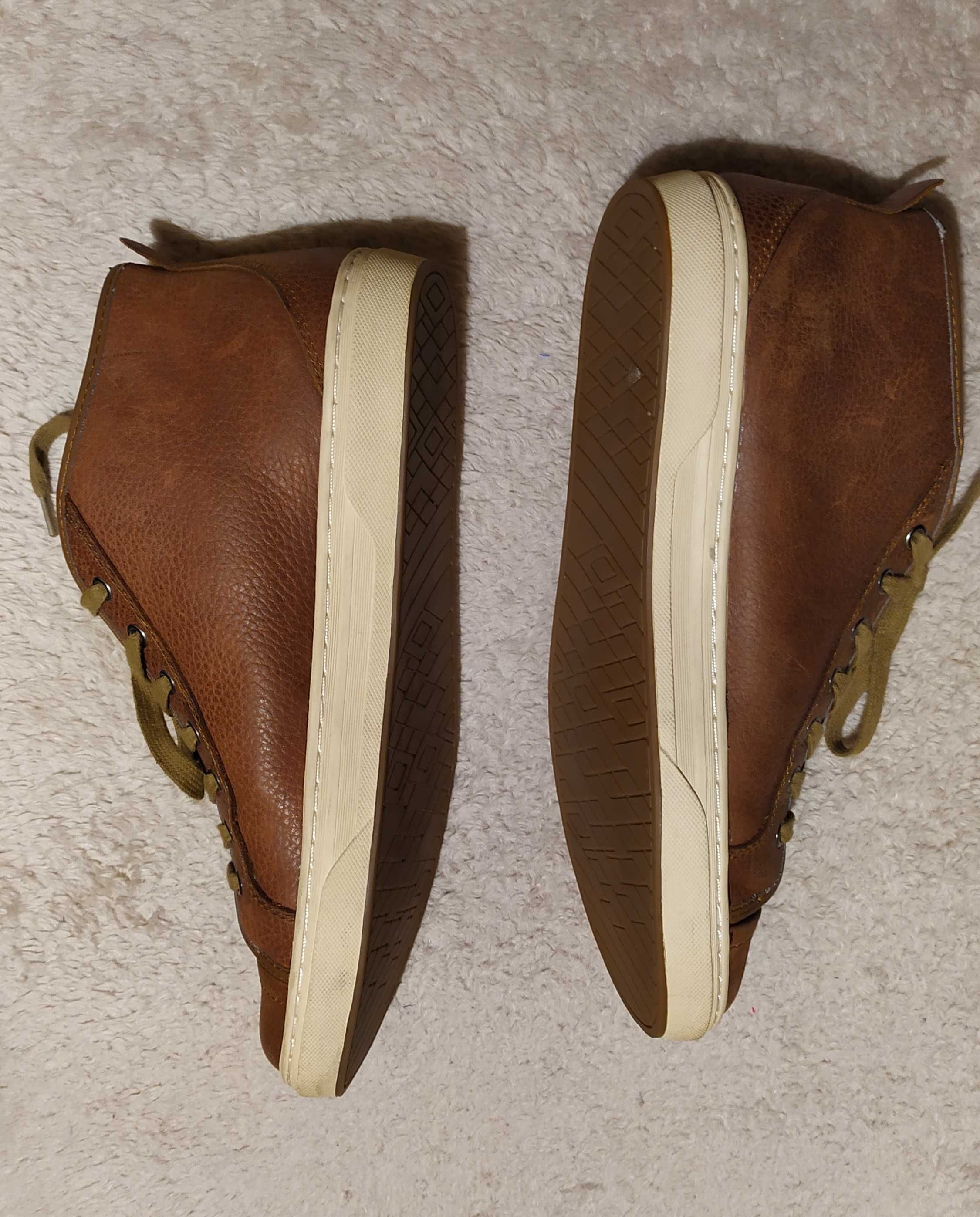 Buty męskie skórzane - wysokie sneakersy