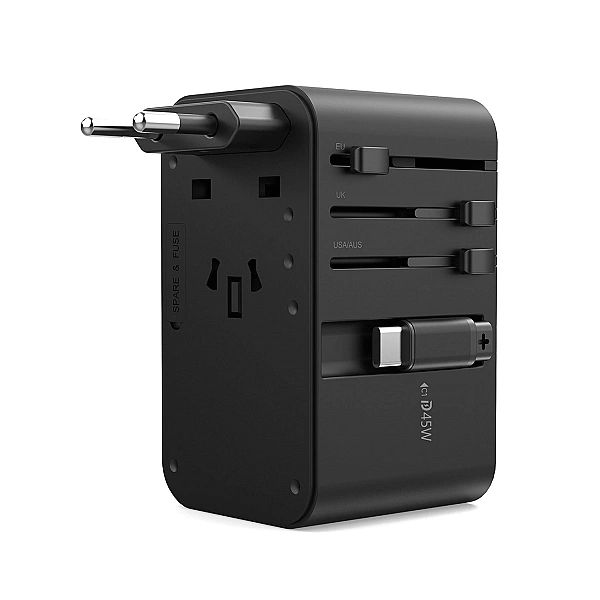 Adapter podróżny Choetech PD5021/45W EU / US / AUS / UK z wbudowanym k
