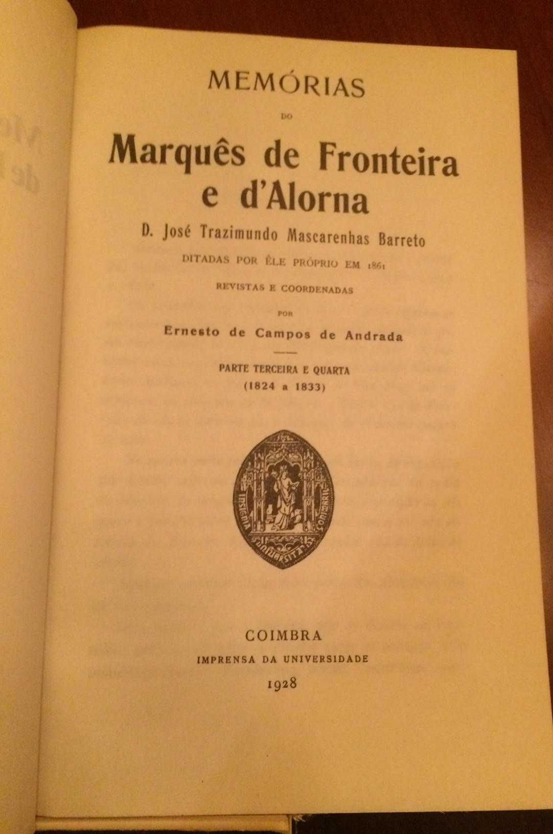 Memórias do Marquês de Fronteira e d'Alorna 1802 a 1853