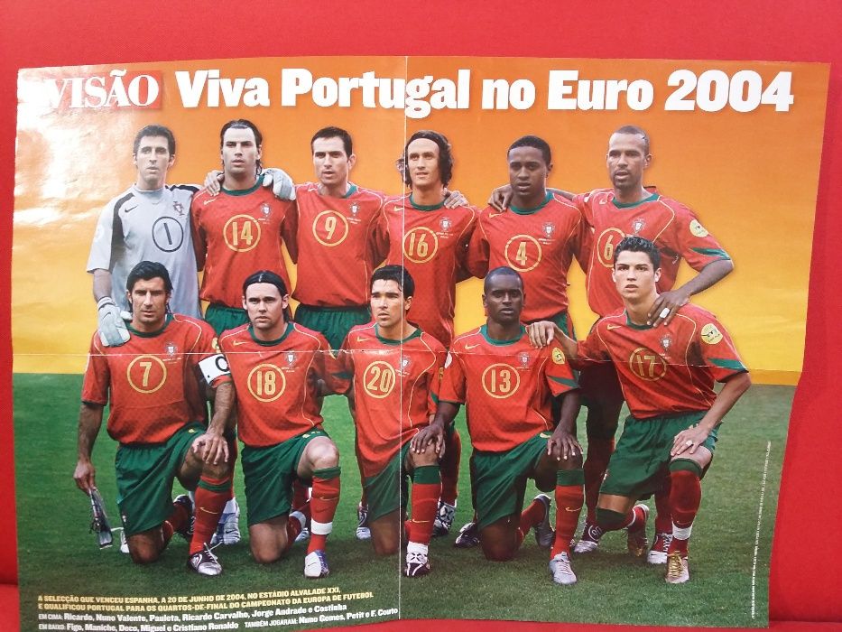Poster com o Cristiano Ronaldo, cachecol, galhardete de Portugal