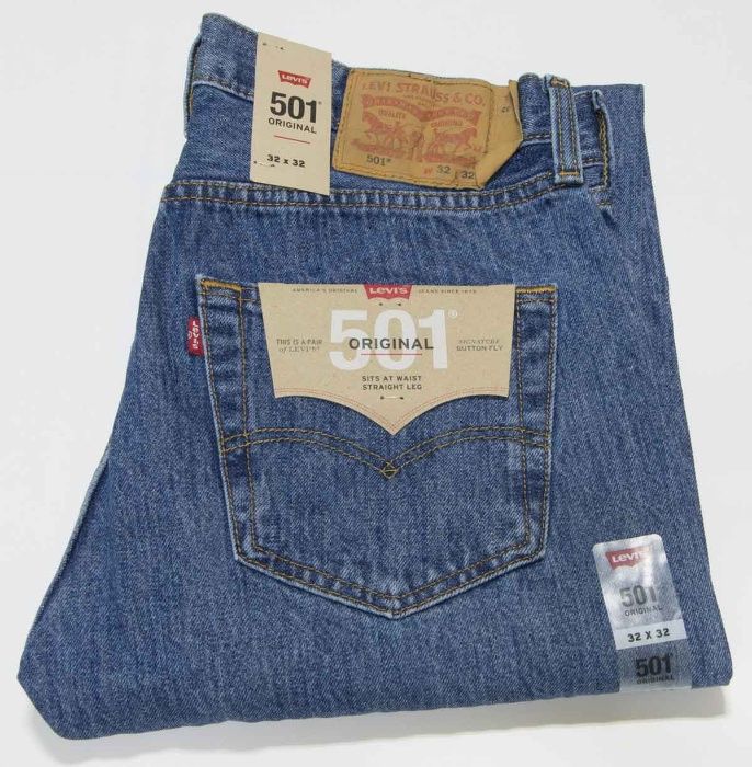 Мужские джинсы Levis 501 Medium Stonewash, 005010193 Левис, Ливайс США
